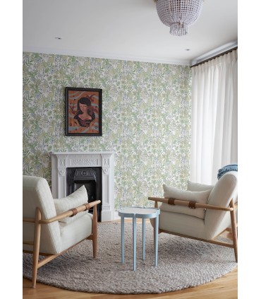 4148-27412 - Goldfinch Green Birds and Blooms Wallpaper-Printworks by Chesapeake
