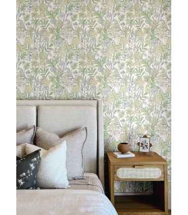 4148-27412 - Goldfinch Green Birds and Blooms Wallpaper-Printworks by Chesapeake