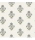 4148-27415 - Hollyhock Aqua Floral Crest Wallpaper-Printworks by Chesapeake