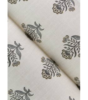 4148-27418 - Hollyhock Black Floral Crest Wallpaper-Printworks by Chesapeake