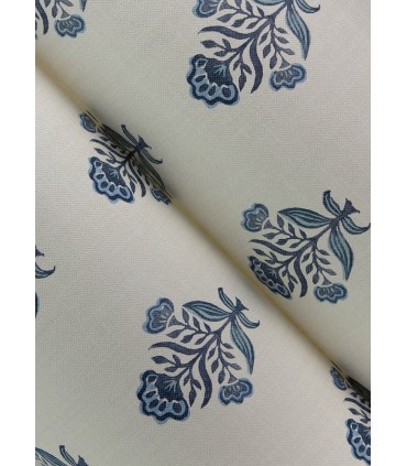 4148-27417 - Hollyhock Blue Floral Crest Wallpaper-Printworks by Chesapeake