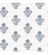 4148-27417 - Hollyhock Blue Floral Crest Wallpaper-Printworks by Chesapeake