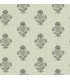 4148-27419 - Hollyhock Green Floral Crest Wallpaper-Printworks by Chesapeake