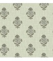 4148-27419 - Hollyhock Green Floral Crest Wallpaper-Printworks by Chesapeake