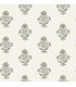 4148-27416 - Hollyhock Honey Floral Crest Wallpaper-Printworks by Chesapeake