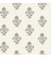 4148-27416 - Hollyhock Honey Floral Crest Wallpaper-Printworks by Chesapeake