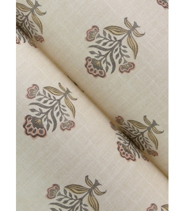 4148-27420 - Hollyhock Rust Floral Crest Wallpaper -Printworks by Chesapeake