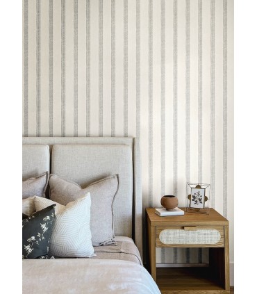 4148-27427 - Mandevilla Aqua Vine Stripe Wallpaper-Printworks by Chesapeake