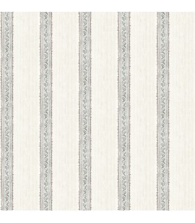 4148-27427 - Mandevilla Aqua Vine Stripe Wallpaper-Printworks by Chesapeake