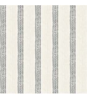 4148-27426 - Mandevilla Black Vine Stripe Wallpaper-Printworks by Chesapeake