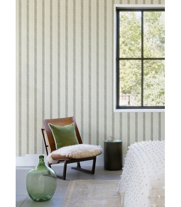 4148-27429 - Mandevilla Green Vine Stripe Wallpaper-Printworks by Chesapeake
