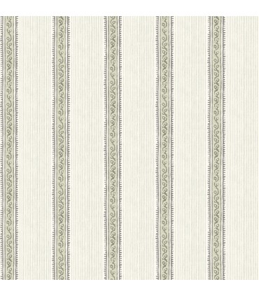 4148-27429 - Mandevilla Green Vine Stripe Wallpaper-Printworks by Chesapeake