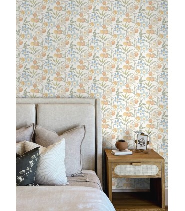 4148-27449 - Passiflora Apricot Fruit and Floral Wallpaper-Printworks by Chesapeake