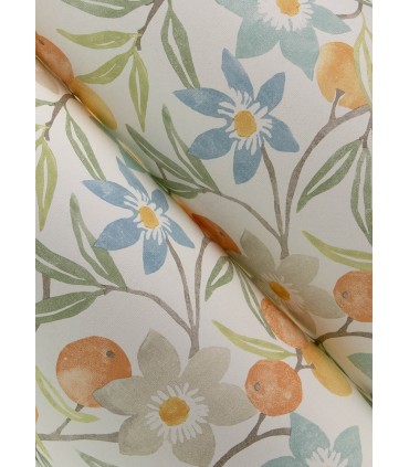 4148-27449 - Passiflora Apricot Fruit and Floral Wallpaper-Printworks by Chesapeake