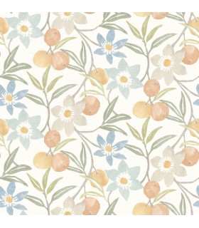 4148-27449 - Passiflora Apricot Fruit and Floral Wallpaper-Printworks by Chesapeake