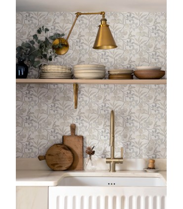 4148-27450 - Passiflora Grey Fruit and Floral Wallpaper-Printworks by Chesapeake