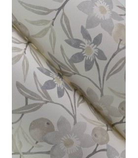 4148-27450 - Passiflora Grey Fruit and Floral Wallpaper-Printworks by Chesapeake
