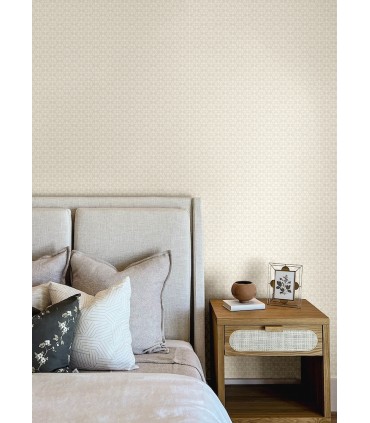 4148-27453 - Phlox Beige Floral Stamp Wallpaper-Printworks by Chesapeake