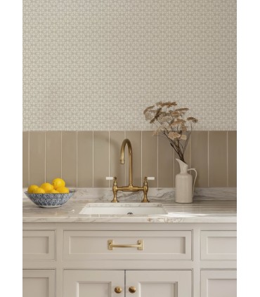 4148-27454 - Phlox Grey Floral Stamp Wallpaper-Printworks by Chesapeake
