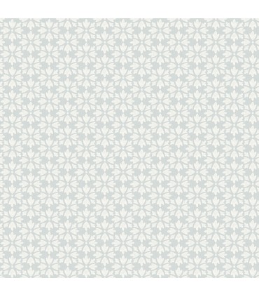 4148-27452 - Phlox Light Blue Floral Stamp Wallpaper-Printworks by Chesapeake