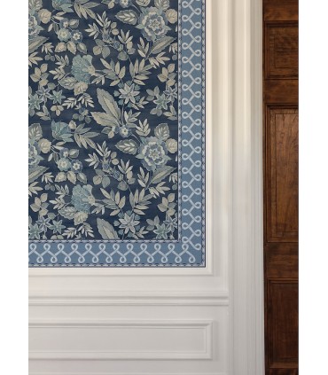 4148-14505 - Scalloped Ribbon Blue Trim Wall Border-Printworks by Chesapeake
