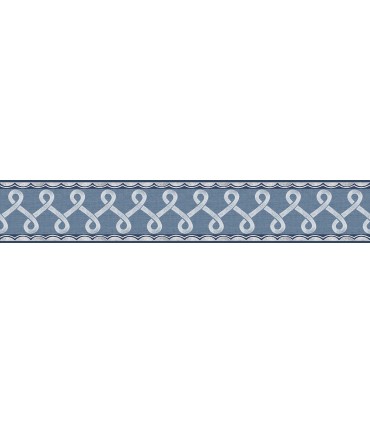 4148-14505 - Scalloped Ribbon Blue Trim Wall Border-Printworks by Chesapeake