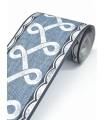4148-14505 - Scalloped Ribbon Blue Trim Wall Border-Printworks by Chesapeake