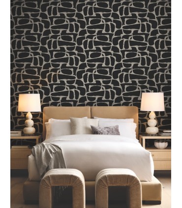 DF3352 - Craftsman Geometric Black Wallpaper-Decadence 2