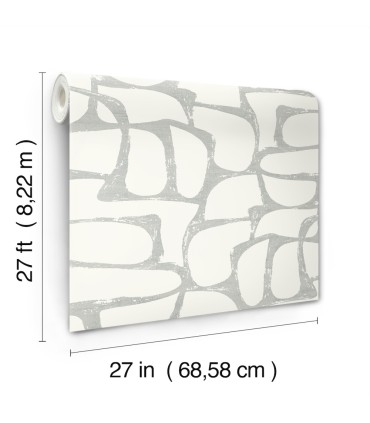 DF3356 - Craftsman Geometric White and Silver Wallpaper-Decadence 2