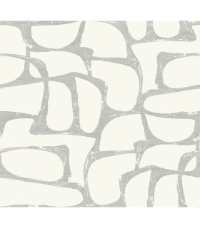 DF3356 - Craftsman Geometric White and Silver Wallpaper-Decadence 2