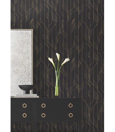 DF3305 - Elemental Thread Black & Gold Wallpaper-Decadence 2