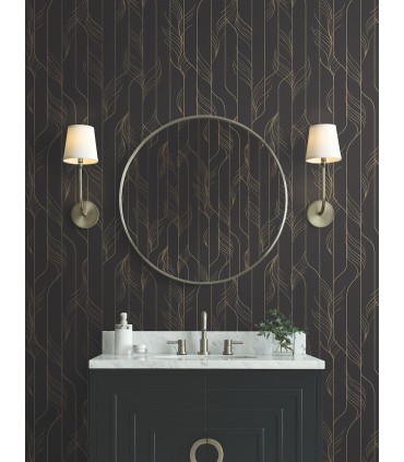 DF3305 - Elemental Thread Black & Gold Wallpaper-Decadence 2