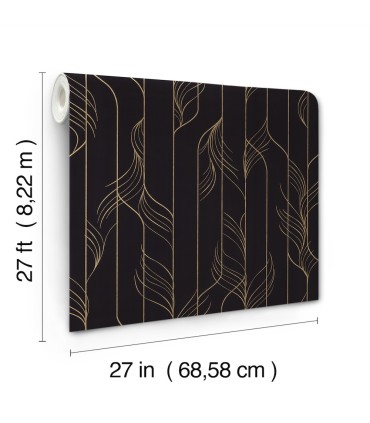 DF3305 - Elemental Thread Black & Gold Wallpaper-Decadence 2