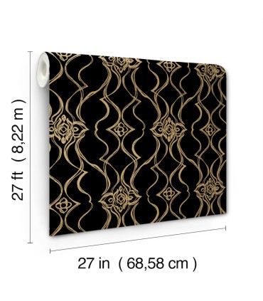 DF3371 - Pirouette Black & Gold Wallpaper-Decadence 2