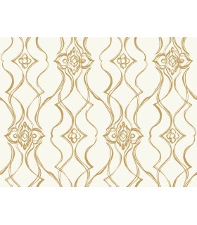 DF3372 - Pirouette White & Gold Wallpaper-Decadence 2