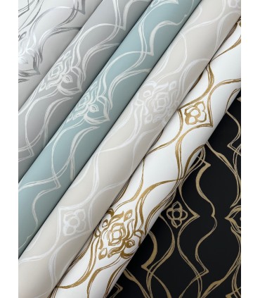 DF3373 - Pirouette White & Silver Wallpaper-Decadence 2