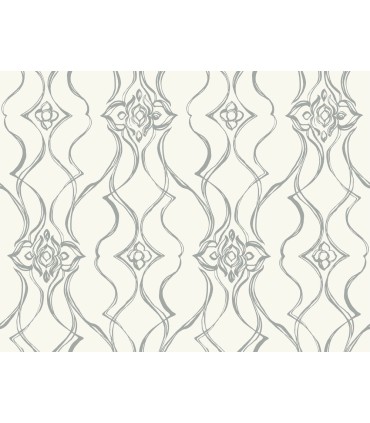 DF3373 - Pirouette White & Silver Wallpaper-Decadence 2