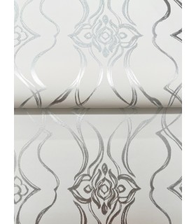 DF3373 - Pirouette White & Silver Wallpaper-Decadence 2