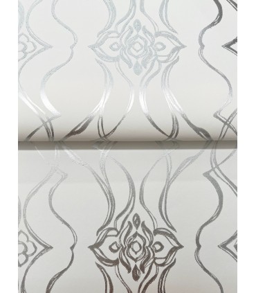 DF3373 - Pirouette White & Silver Wallpaper-Decadence 2