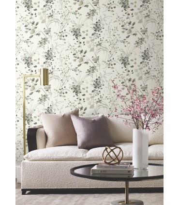 DF3342 - Spring Whispers Charcoal Wallpaper-Decadence 2