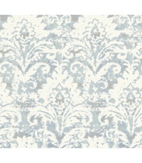 DF3335 - Velvet Crush Damask Blue & Pearl Wallpaper-Decadence 2