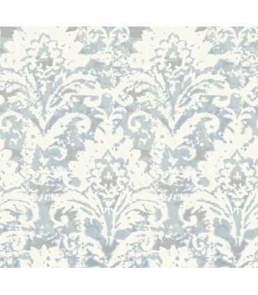 DF3335 - Velvet Crush Damask Blue & Pearl Wallpaper-Decadence 2