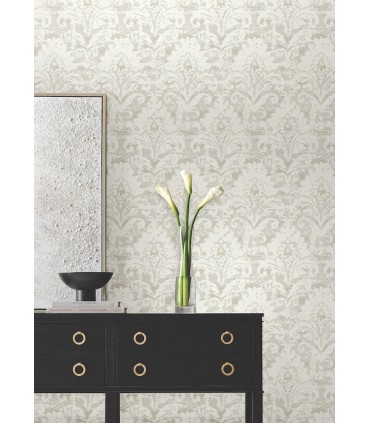 DF3334 - Velvet Crush Damask Cream & Pearl Wallpaper-Decadence 2