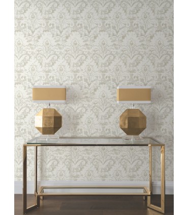 DF3334 - Velvet Crush Damask Cream & Pearl Wallpaper-Decadence 2