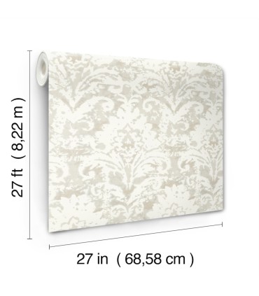 DF3334 - Velvet Crush Damask Cream & Pearl Wallpaper-Decadence 2
