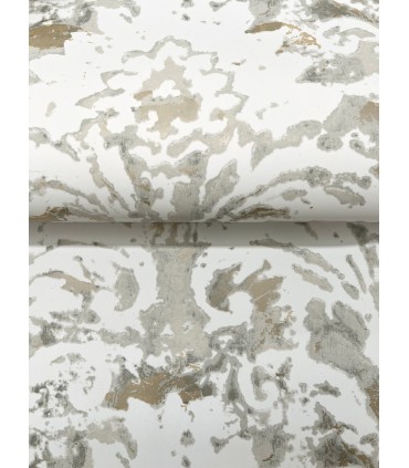 DF3333 - Velvet Crush Damask Neutral & Pearl Wallpaper-Decadence 2