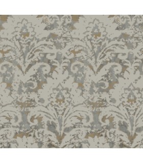 DF3331 - Velvet Crush Damask Taupe & Gold Wallpaper-Decadence 2