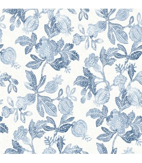 4172-27492 - Beach Rose Blue Floral Fruits Wallpaper-Sea Salt by A Street