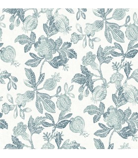 4172-27494 - Beach Rose Teal Floral Fruits Wallpaper-Sea Salt by A Street