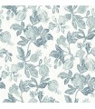 4172-27494 - Beach Rose Teal Floral Fruits Wallpaper-Sea Salt by A Street